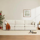 CHITA Sectional Sofa Set, Comfty Cloud Couch, FSC Certified Deep Seat Sectional Couch for Lving Room, 112 inch Width, 3 Seat Modern Modular Sofa, Linen by CozyNest Decor