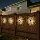 2 Pack Solar Fence Lights Metal Solar Powered Outdoor Wall Deck Step Lights Tree Theme Waterproof Fence Light for Garden Post Patio Backyard Yard Decor (Tree, 2 Pack) by CozyNest Decor