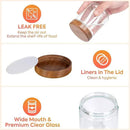 Yangbaga 12Pcs Glass Spice Jars with Labels-8oz Acacia Wood Lid Square Spice Containers,Seasoning Jars for Rack Cabinet Drawer,KitchenPantry Daily Use by CozyNest Decor