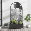 Casaphoria Metal Raised Garden Bed with Trellis and Wheels, 72"x35"x16" Arched Planter Box for Climbing Plants, Vegetables & Vines, Features Drainage Holes and Privacy Screen (Black-Helen) by GreenHaven Gardens
