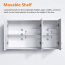 White Laundry Room Cabinets and Storage with 3 Doors and Utility Adjustable Shelf，Gabinetes Para Cocina Cupboard Kitchen Organizers and Storage Pantry Wall Mounted 12.4"D x 35.4"W x 19.7"H by CozyNest Decor