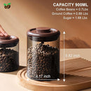 Ankou Glass Coffee Canister 900ml x 2 Jar, Airtight Food Storage Container with Pop Lid, Kitchen High Borosilicate Glass Contianers For Tea Coffee Bean Sugar by TinyTreasures Baby Boutique