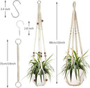 Augshy Macrame Plant Hanger, 2Pcs Hanging Plant Holder with Extender Plant Hangers for Indoor Outdoor Decor Macrame Hanging Planter Basket with 4 Hooks by GreenHaven Gardens