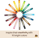 Honeysticks Jumbo Crayons (16 Pack) - Non Toxic Crayons - 100% Pure Beeswax and Food Grade Colors - 16 Bright Colors - Large, Easy to Hold and Use - Preschool Art Supplies for Toddlers/Kids 3-5, 4-8 by TinyTreasures Baby Boutique