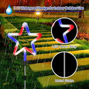4 Pack Red White and Blue Solar Light Outdoor, 4th of July Decorations Patriotic Lights with Big LED Neon Star, Garden Stake Pathway Lights with 8 Modes for Independence Day Memorial Day Decor by GreenHaven Gardens