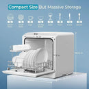 EUHOMY Portable Dishwasher Countertop Dishwasher, Mini Dishwasher Countertop with 5L Built-in Water Tank with 6 Modes, White, Table top dish washer with Baby Care for Apartment & RVs, No Hookup Needed by CozyNest Decor