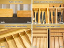Umilife Large Expandable Kitchen Silverware Utensils Drawer Organizer, 2.5" Extra High Adjustable Drawer Divider with Curved Grooves, Bamboo Wood Cutlery Tray Flatware Holder by CozyNest Decor