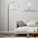 Floor Lamp, LED Floor Lamp with APP & Remote & Touch Control, Stepless Color Temperatures and Brightness, Tall Standing Lamp with Pleated Lampshade for Living Room, Bedroom, Office(Black Gold) by CozyNest Decor
