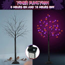 2Pack 5FT 200LED Black Halloween Tree Lights, Timer Function Lighted Black Trees with Purple and Orange Lights, Spooky Trees Light for Indoor Outdoor Halloween Decorations by CozyNest Decor