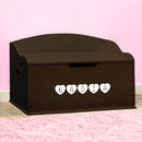 DIBSIES Personalized Creative Wonders Toy Box, Signature Series for Girls, 30 x 19.25 x 18 inches, Soft-Close Lid (Espresso) by TinyTreasures Baby Boutique