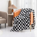LOMAO Throw Blankets Flannel Blanket with Checkerboard Grid Pattern Soft Throw Blanket for Couch, Bed, Sofa Luxurious Warm and Cozy for All Seasons (Black, 40"x50") by CozyNest Decor