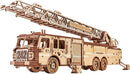 Wood Trick Rescue Firetruck Movable - Rotating Extendable Ladder - 3D Wooden Puzzles for Adults and Kids to Build - Rides up to 20 ft - Wooden Models Engineering DIY Project Mechanical Model Kit by TinyTreasures Baby Boutique