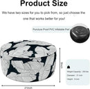 Inflatable Ottoman Stool D21 xH9 for Outdoor/Indoor Use, Water Repellent Patio Foot Rest Stool with Portable Handle,Round Pouf Ottoman Suitable for Garden,Deck and Camping - Black Leaves by CozyNest Decor