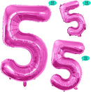 GOER Pink Foil Balloons Number 5,Huge Number Balloons for 5th 55th Birthday Party Supplies Anniversary Decorations(3 pcs,42 inch,32 inc,16inch) by TinyTreasures Baby Boutique