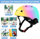 Color Gradient Adjustable Kids' Helmet with Knee & Elbow Pads Set | Multi-Sport Safety Gear for Boys & Girls Ages 5-14 | Skateboarding, Scooters, Roller & Inline Skating, Longboarding by TinyTreasures Baby Boutique