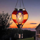 pearlstar Hot Air Balloon Solar Lantern with Flickering Flame Light Outdoor Solar Hanging Lights Waterproof for Garden Yard Farmhouse Patio Pathway Outside Independence Day Decoration,Glass, Star by GreenHaven Gardens
