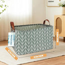 LANGYASHAN Rectangular Storage Bin Collapse Canvas Fabric Cartoon Storage Basket with Handles for Organizing Home Kitchen Boys and Girls Toys Office Closet Shelf Baskets (Rec Grey Point) by TinyTreasures Baby Boutique