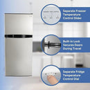 RecPro 10 Cu Ft 12V RV Refrigerator | Black Frost-Free Fridge with Freezer | Double Door, Adjustable Shelves, Reversible Door, Built-In Lock | 23.5”W x 26”D x 59”H | Off-Grid & Dry Camping Ready by CozyNest Decor