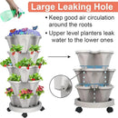 Vertical Planter, 5 Tier Stackable Strawberry Planter with Garden Tool Set, Movable Indoor/Outdoor Garden Herb Pot for Growing Vegetables and Succulents, Gray by GreenHaven Gardens