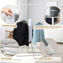 4-Legged Clothes Drying Rack Foldable,2 Tier Portable and Collapsible Space Saving Laundry Drying Rack with 4 Pulleys,Aluminum Dry Rack for Clothes by CozyNest Decor