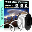 GZBtech Flexible LED Neon Rope Lights 33FT,AC 110-120V Waterproof Strip Light, 120 LEDs/M Cuttable Connectable Neon Lighting for Indoor Outdoor Home Decor/Commercial Building Use-Cold White 10M by CozyNest Decor