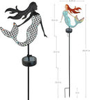 ARTER Solar Mermaid Garden Stake Light, Blue Nautical Ocean Themed Outdoor Waterproof Solar Yard Light with 3.6 Feet 22 LED Fairy Lights for Pathway Patio Lawn Poolside, 37 Inches Tall (Pack of 1) by GreenHaven Gardens