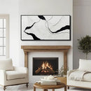 Framed Minimalist Wall Art 24"x48" Black and White Abstract Print Poster Line Canvas Modern Artwork for Living Room Bedroom Office Decor by CozyNest Decor