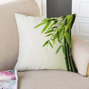 TSSOHU Green Bamboo Farmhouse Pillow Cover Cotton Linen Decorative Square Throw Pillow Cover 18x18 Inch for Sofa Couch Decoration by CozyNest Decor