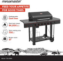 6-Burner Propane Barbecue Gas grill, Side Shelves With Hooks, for Camping, Outdoor Cooking, Patio, Garden Barbecue Grill, Open Cart With Side Tables, Black by GreenHaven Gardens
