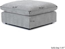 JACH Modular Ottoman Seater for Living Room, Cushion Covers Removable, Minimalist Comfy Footstool, Breathable Ottoman for Living Room Apartment (Light Grey) by CozyNest Decor