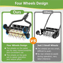 Seeutek 18 Inch Lawn Aerator, Upgraded Heavy Duty Manual Aerators Lawn Tool w/ 3D Steel Tines, 4 Wheels & Non-Slip Handle, Push Spike Aerator Suitable for Lawn, Garden and Yard by GreenHaven Gardens