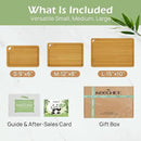 Wood Cutting Board for Kitchen - Reversible Bamboo Cutting Boards Gift Set of 3 with Juice Groove, Wooden Chopping Board for Meat, Fruit, Vegetables & Cheese (Pre Oiled, Natural) by GreenHaven Gardens
