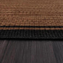 CAMILSON Indoor Outdoor Rug, 5x7 Bordered Nut Brown Black Modern Area Rugs for Indoor and Outdoor Patios, Kitchen and Hallway Mats, Washable Porch Deck Outside Carpet (Bordered Nut Brown Black, 5 x 7) by CozyNest Decor