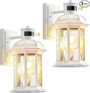 VIANIS 2-Pack Motion Sensor Outdoor Lights for House, White Garage Light Wall Mount Lantern, Modern Exterior LED Wall Lights Fixtures with Ripple Tempered Glass, Outside Wall Sconce Lamp for Porch by GreenHaven Gardens