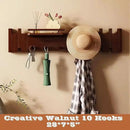 Wall Mounted Piano Key Hanger | Flip Style Hook | Entrance Wall Art Hook, Made of Oak Wood (3 Times Painted, 4 Times Polished) (Fence Walnut, 10Hooks) by CozyNest Decor