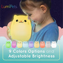 Lumipets Remote Control Silicone Night Light for Kids - Cat Design with 9 Soft Colors & Sleep Timer - Rechargeable, Battery-Operated Lamp for Bedroom | Baby Nursery, Toddler, Girls, Boys by TinyTreasures Baby Boutique