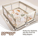 Baby Play Mat, 50x50 Playpen Mat with Super Soft Touch, Activity Mat with Upgraded Anti-Slip Bottom, Machine Washable Crawling Mat for Floor & Picnic(Boho Nature) by TinyTreasures Baby Boutique