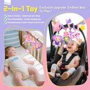 Musical Car Seat Toy for Babies 0-12 Months Girl, 5-in-1 Sensory Activity Hanging Toy Stroller Toy with Soothing Music, Rattle, Mirror for Newborn Infants Essential Gifts, Unicorn by TinyTreasures Baby Boutique