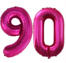 GOER Number 90 Balloons for 90th Birthday Party Decorations,42 Inch Jumbo Foil Helium Balloons for 90th Anniversary (Bright Peach) by TinyTreasures Baby Boutique