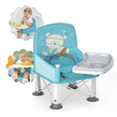 Baby Travel Booster Seat with Double Tray, BabyBond Upgraded Toddler Portable Baby Chair, Booster Seat for Dining Table, Stable and Foldable Booster Baby Chair for Indoor/Outdoor (Blue Sea World) by TinyTreasures Baby Boutique