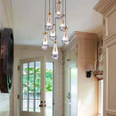 7 Light Raindrop Chandeliers, Brass Teardrop Cluster Pendant Lights Kitchen Island, Gold Dining Room Chandeliers Over Table Hanging Pendant Lighting for High Ceiling, Entryway Staircase by CozyNest Decor