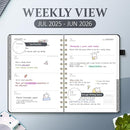 Planner 2025-2026 Weekly and Monthly, July 2025 - June 2026, Hardcover Spiral Bound with Tabs, Inner Pocket, A5 (6.3"x8.5") - Ideal for Teachers, Students & Professionals, Black by TinyTreasures Baby Boutique