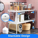 Expandable Kitchen Shelf Organizers, Kitchen Cabinet Organizer Stand Rack Organization for Countertop Cupborad Pantry, White 1 Pack by CozyNest Decor