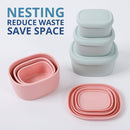 BLUE GINKGO Nesting Silicone Containers - Set of 3 Hard-Shell Silicone Food Storage Containers | BPA Free, Airtight, Dishwasher and Freezer Safe (6.7oz, 10oz, 20oz) - Pink by TinyTreasures Baby Boutique