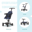 Dream On Me Lightweight and Compact Coast Rider Stroller with One Hand Easy Fold, Adjustable Handles and Soft Ride Wheels, Navy by TinyTreasures Baby Boutique