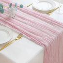 Sioloc 1 Pack Light Pink Cheesecloth Table Runner Fall Autumn Decor for 10ft(35" x120" ) Table Cloth for Tea Wedding Birthday Party Baby Bridal Shower Halloween Thanksgiving by CozyNest Decor