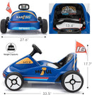 TOBBI 12V Electric Go Kart for Kids Battery Powered Ride on Car Outdoor Race Toy with Remote Control, Safety Belt, Music, LED Lights and Flags for Toddlers 3-8 Years, Blue by TinyTreasures Baby Boutique