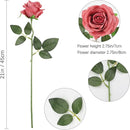 Pink Fake Roses Artificial Flowers - 16 Pcs Fake Artificial Roses Silk Flowers with Stems for Home Wedding Hotel Office Centerpiece Decor（Coral Pink） by CozyNest Decor