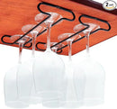 Wine Glass Rack Under Cabinet Shelf Glasses Holder Storage with Drying Stemware Rack Under Counter Metal Hanger Hanging Rack for Kitchen Black by CozyNest Decor