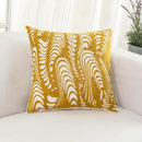 HWY 50 Yellow Decorative Throw Pillow Covers 18x18 Inch (1 Piece), Embroidered Cotton Farmhouse Cushion Cover Pillow Case for Sofa Couch Living Room Bed, Texture by CozyNest Decor